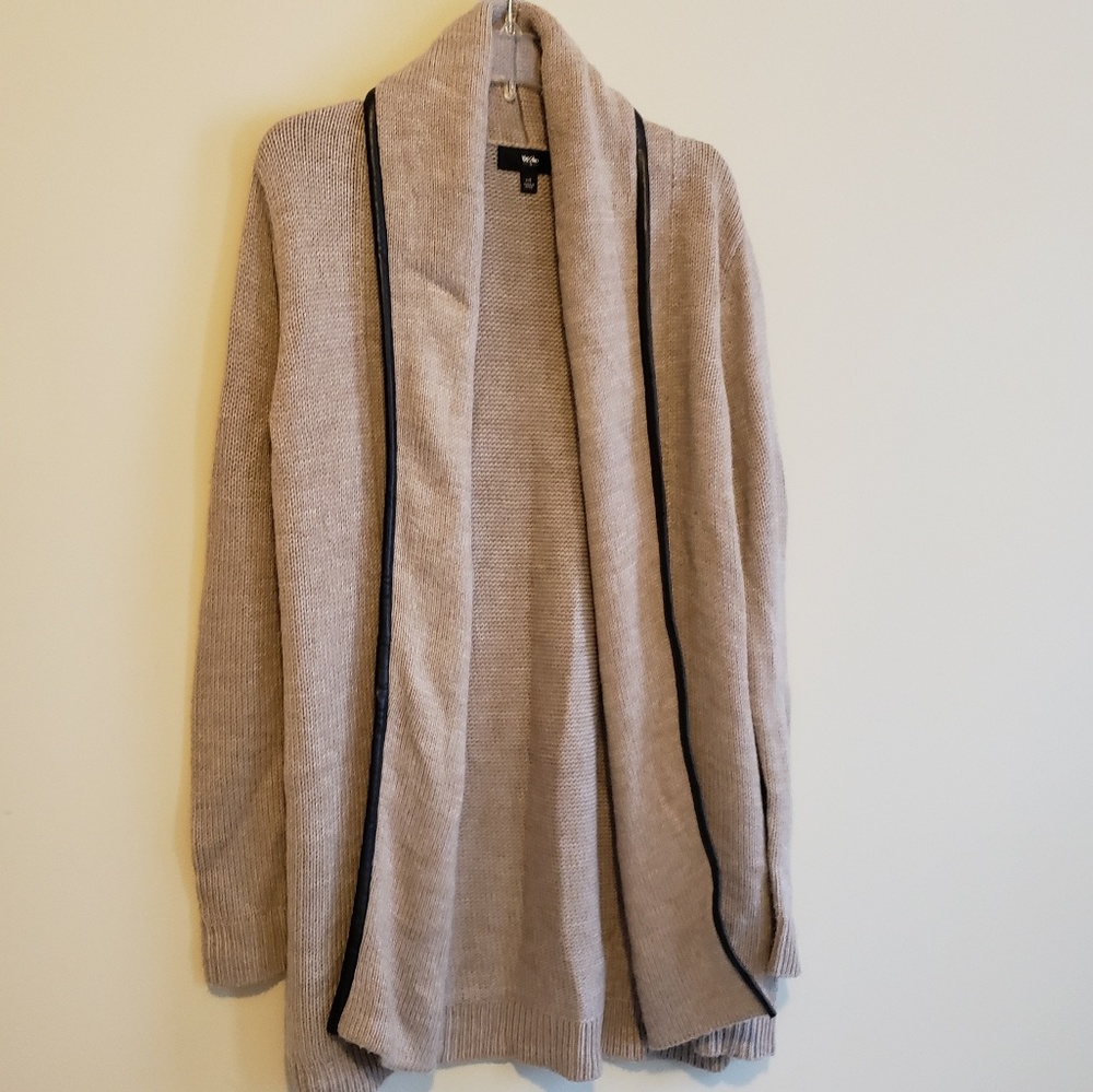 Mossimo faux leather-trimmed sweater coat